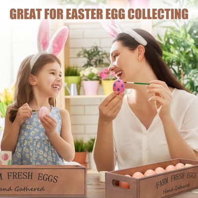 Rustic Wooden Egg Crate for 12 Fresh Eggs Stackable Customized Designs Storage Box
