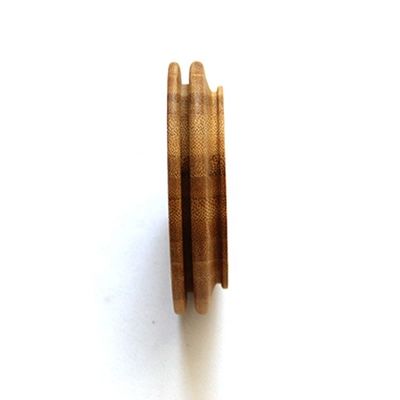 Customized Round Shape Bamboo Wood Lid for Glass Candle Holder Jar Jars and Silicone Ring