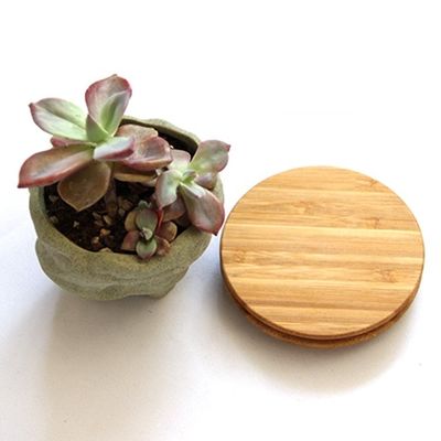 Customized Round Shape Bamboo Wood Lid for Glass Candle Holder Jar Jars and Silicone Ring
