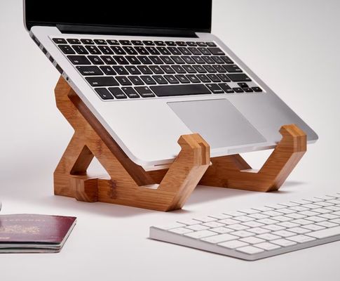 Adjustable Bamboo Laptop Stand for Notebook and Laptop Tray in Convenient Design
