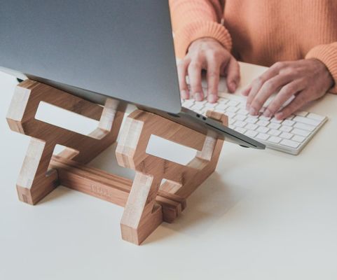 Adjustable Bamboo Laptop Stand for Notebook and Laptop Tray in Convenient Design