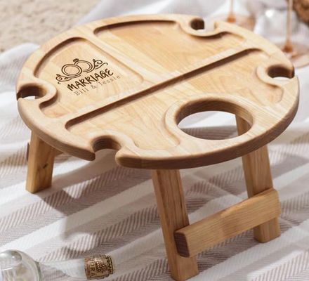 Foldable Serving Tray Portable Wine Table with Save Space Function and Customized Logo