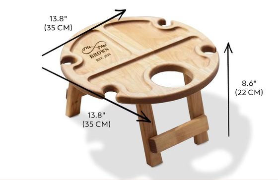 Foldable Serving Tray Portable Wine Table with Save Space Function and Customized Logo