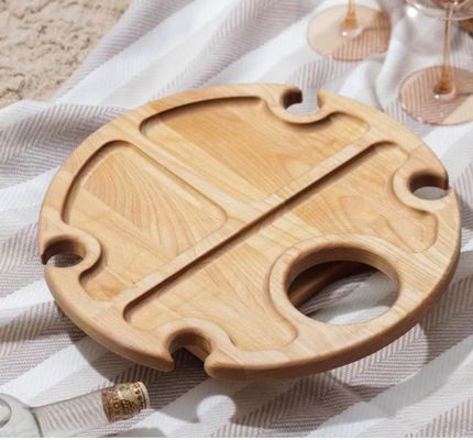Foldable Serving Tray Portable Wine Table with Save Space Function and Customized Logo
