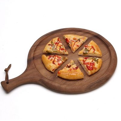 13 Inch Round Wooden Pizza Tray with Contracted Wind Design and Eco-friendly Material