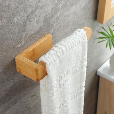 8 Inch Wall Mounted Decorative Wooden Towel Rail for Bathroom Bath Customized Logo