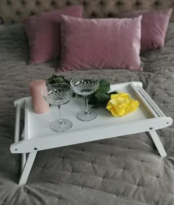 Rectangle Breakfast in Bed Tray with Folding Legs Save Space and Enjoy Personalized Snacks