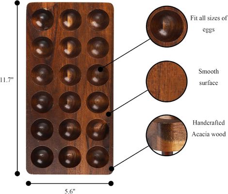 Kitchen Organization Home Appliance Double Layer Wooden Egg Tray with Customized Logo