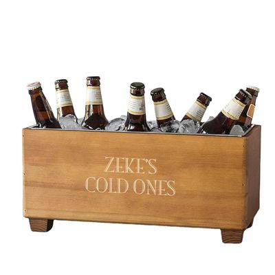 Customized Logo Champagne Cooler Bucket for Anniversary Wood Gift Personalized Design