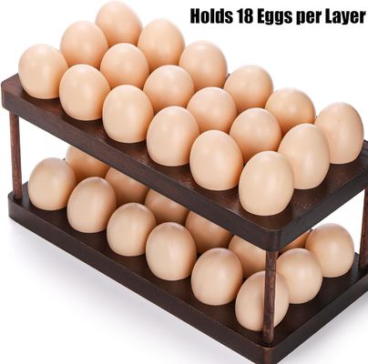 Kitchen Organization Home Appliance Double Layer Wooden Egg Tray with Customized Logo
