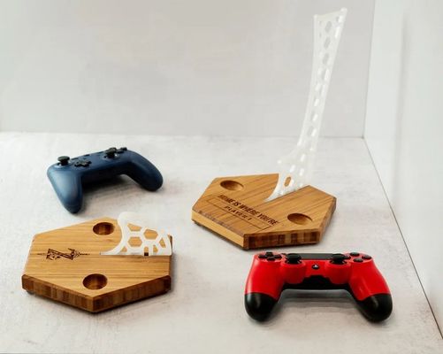 Adjustable Gamer Stand The Ideal Combination of Bamboo and Acrylic for Optimal Gaming