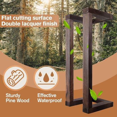 Decorative Pine Wall Mounted Wooden Towel Rack for Bathroom Rolled Towels Organizer