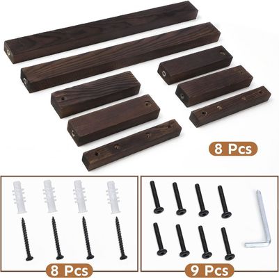 Decorative Pine Wall Mounted Wooden Towel Rack for Bathroom Rolled Towels Organizer