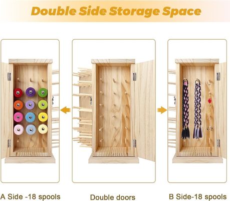 360 Degree Rotating Wooden Thread Holder Ideal Storage for DIY Spools Thread Braiding