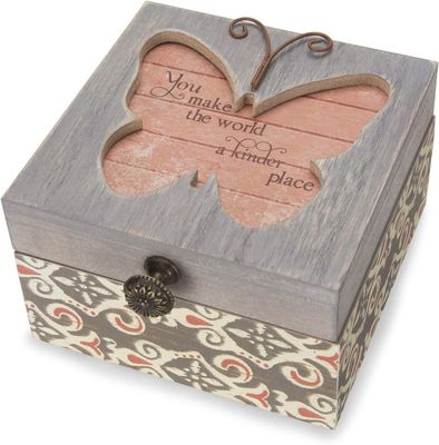 Customized Logo Acceptable Environmental Simple Spirits-Patterned Butterfly Jewelry Box
