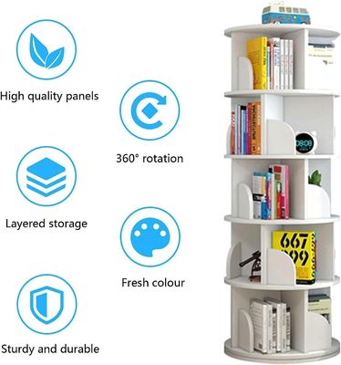 Customized Logo Colorful 360 Degree Rotating Bookcase for Children's Book Storage