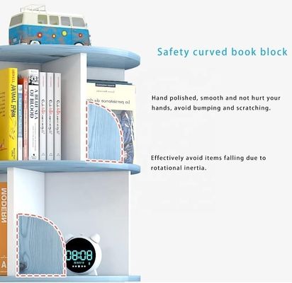 Customized Logo Colorful 360 Degree Rotating Bookcase for Children's Book Storage