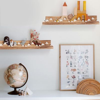 Customized Logo Wall Mounted Rustic 3 Pcs Snow Mountain Floating Shelves for Nursery