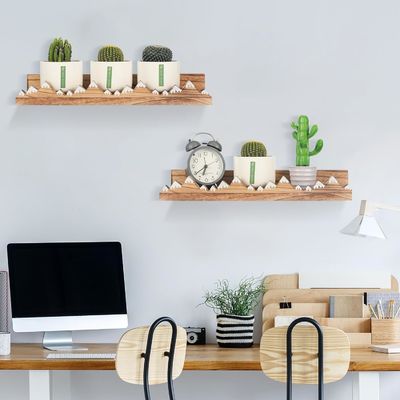 Customized Logo Wall Mounted Rustic 3 Pcs Snow Mountain Floating Shelves for Nursery
