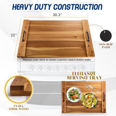 Gas and Electric Stove Sturdy Handle Chopping Blocks for 202405 Noodle Board Stove Cover