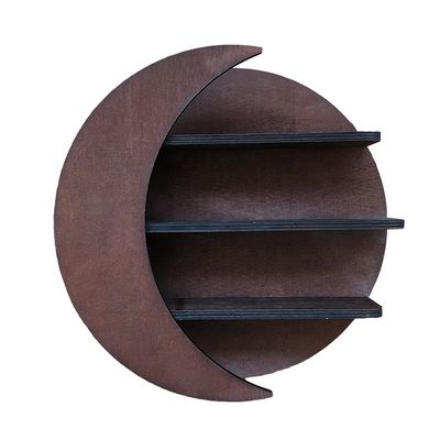 Home Furniture Wall Mounted Moon Wooden Floating Shelves for Living Room Bedroom Decor