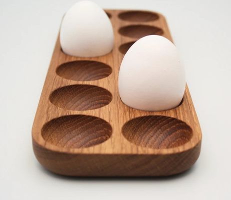 Practical Single Tier Wooden Egg Holder for Countertop Organization