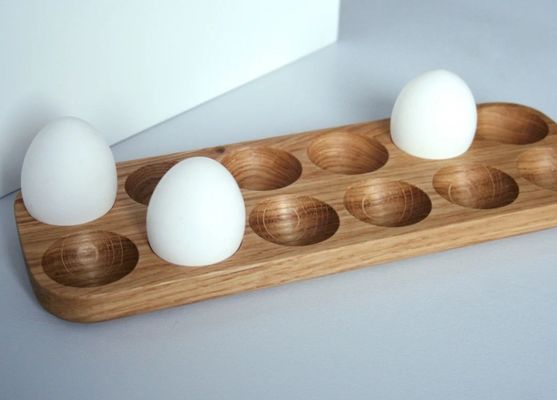 Practical Single Tier Wooden Egg Holder for Countertop Organization
