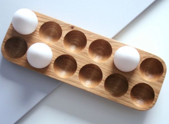 Practical Single Tier Wooden Egg Holder for Countertop Organization