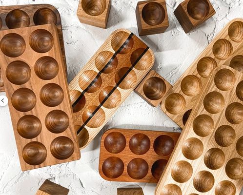Practical Single Tier Wooden Egg Holder for Countertop Organization