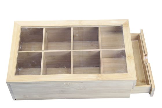 Handmade Visible Acrylic Cover Tea Box Packaging Wood A Unique Addition to Your Kitchen
