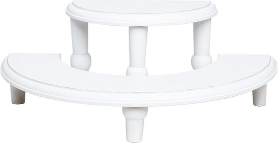 Half Moon Dessert Display Stand 2-Tier Wooden Display Risers for Display Collections