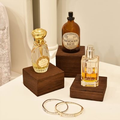 3 Different Height Stands Wooden Display Risers Set Custom Logo Varnishing Printing Handling