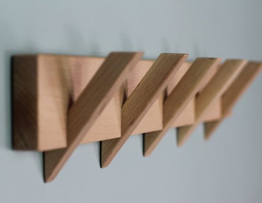 Stylish and Sustainable Bathroom Organization with this Wooden Wall Mounted Coat Rack