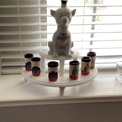Half Moon Dessert Display Stand 2-Tier Wooden Display Risers for Display Collections