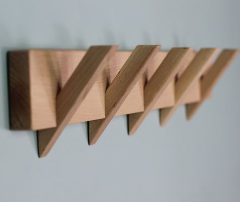Stylish and Sustainable Bathroom Organization with this Wooden Wall Mounted Coat Rack