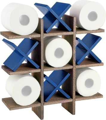 Wooden Bath Roll Holder Behind Doors/On Walls Customized Logo Toilet Paper Holder Stand