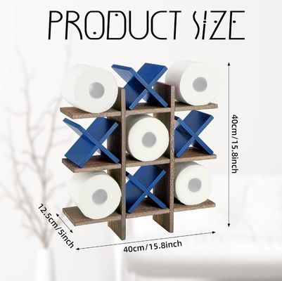 Wooden Bath Roll Holder Behind Doors/On Walls Customized Logo Toilet Paper Holder Stand
