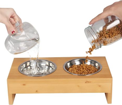 Functional Raised Stand Cat Food and Water Bowls Diner Pet Feeder for Busy Pet Owners