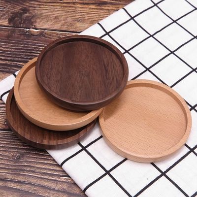 Round Coffee Cup Mat Decoration 10X0.9cm Acacia Wood Coasters with Advanced Printing