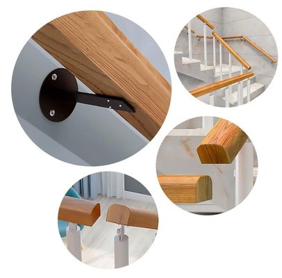 Indoor Wooden Handrails Modern Design Style Non-Slip Staircase Wall Mounted Grab Bar