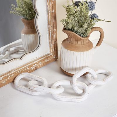 Hand-Carved Wood Crafts Ornaments for Home Decor Wood Chain Link Farmhouse 5-Link Chain