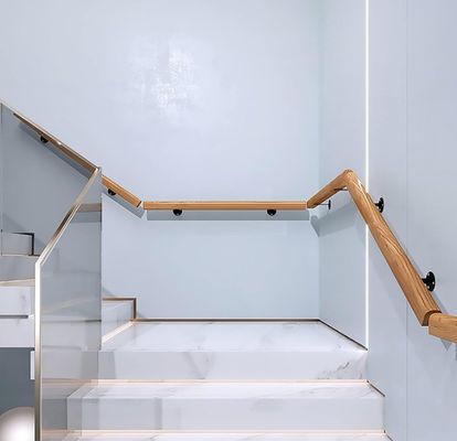 Indoor Wooden Handrails Modern Design Style Non-Slip Staircase Wall Mounted Grab Bar