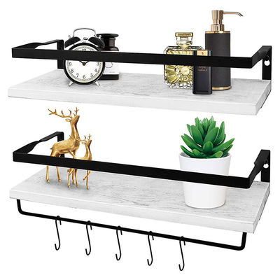 Wood Wall Mounted Storage Shelves Adjustable for Kitchen and Bathroom Organization