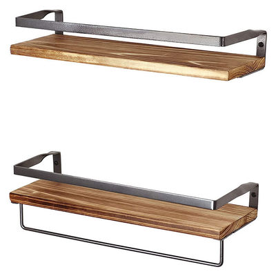 Wood Wall Mounted Storage Shelves Adjustable for Kitchen and Bathroom Organization