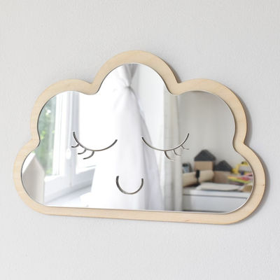 Hotel Home Bathroom Decoration Children's Room Wooden Cloud Mirror Sample Charge-Free