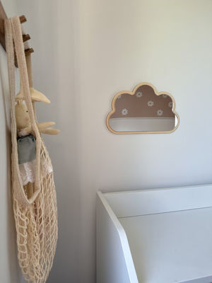 Hotel Home Bathroom Decoration Children's Room Wooden Cloud Mirror Sample Charge-Free