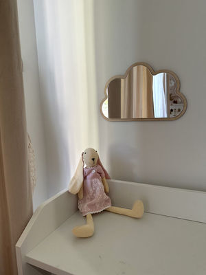 Hotel Home Bathroom Decoration Children's Room Wooden Cloud Mirror Sample Charge-Free