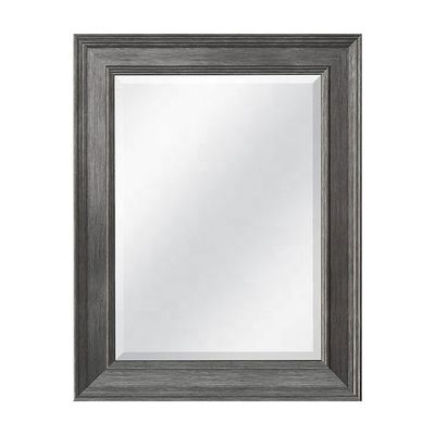 Rustic Farmhouse Living Room Decor Wooden Wall Hanging Mirror in Plain Colo