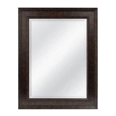 Rustic Farmhouse Living Room Decor Wooden Wall Hanging Mirror in Plain Colo