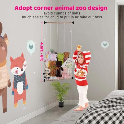 Stuffed Animal Zoo Wooden Storage Shelf Simple Design Custom Size Eco-friendly Wood